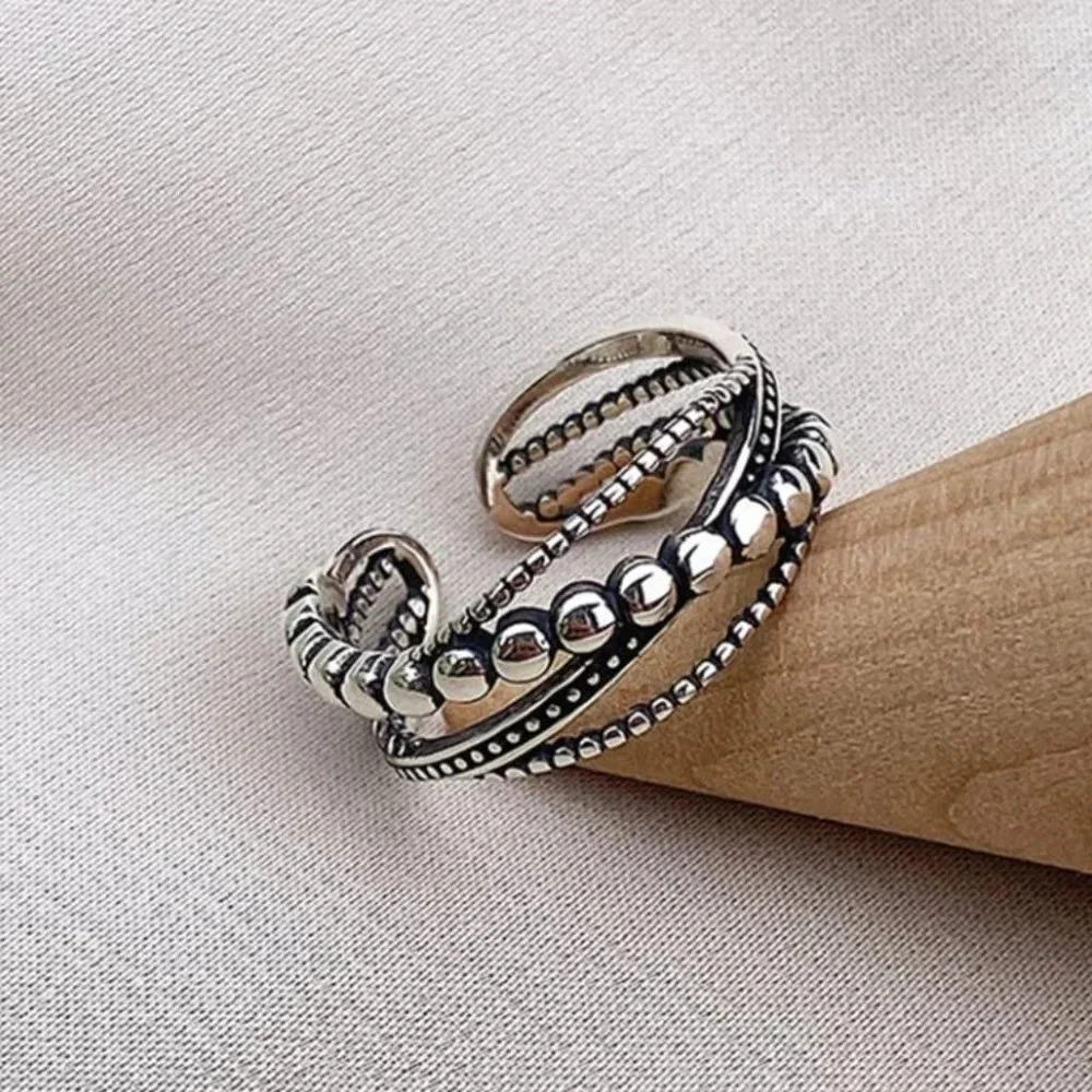 Minimalist 925 Sterling Silver Criss Cross Layer Ring Dainty Stackable Ring Band - Picture 4 of 5